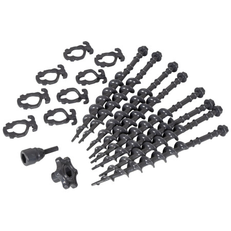 Zeltheringe-Set Bo-Camp Screw pegs set 8 pcs dunkelgrau Grey