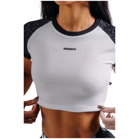 Damen-T-Shirt Nebbia Crop Top Leopard '97 Primal