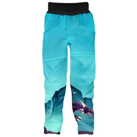 Kinder Softshellhose WAMU Dragon Fantasy blau BLUE