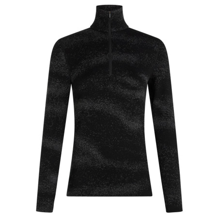 Damen-Funktionsshirt Icebreaker Women M 260 Tech Vertex LS HZ Chillwave schwarz Black/Obsidia/J