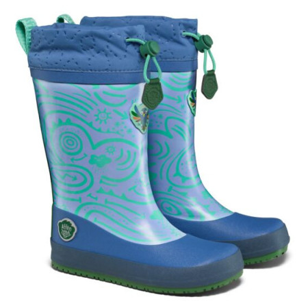 Kinderstiefel Affenzahn Rainboot Vegan Puddly Bird of Paradise blau/orange Bird of Paradise
