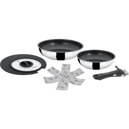 Pfanne Brunner Academy double pan 22/20 cm silber