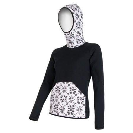 Damen-Sweatshirt Sensor Tecnostretch černá s kapucí schwarz