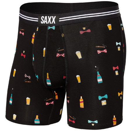 Boxershorts Saxx Vibe Boxer Brief schwarz/gelb black bowties n booze