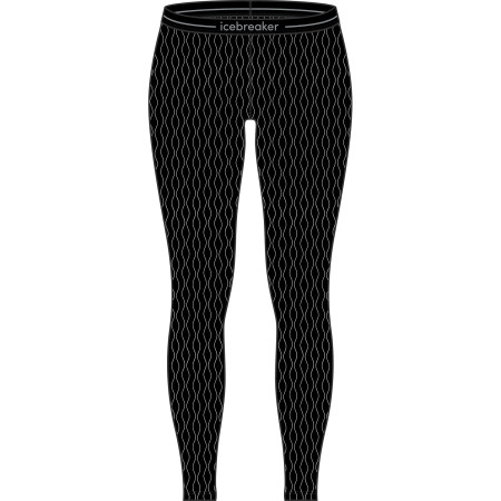 Damen-Funktionsunterhose Icebreaker W Mer 260 Vertex Leggings On-Piste schwarz/weiß Black/Snow/J
