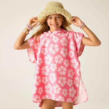 Kinder-Poncho Regatta Kids Towel Robe PinkHazPetal