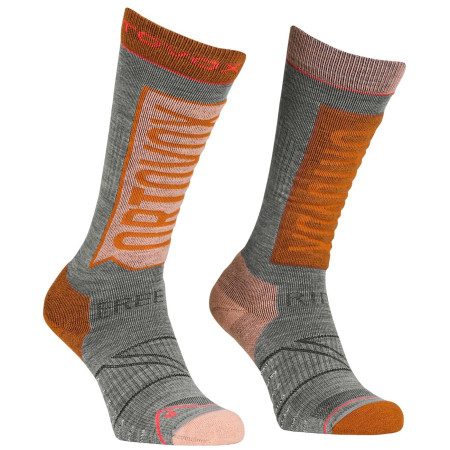 Damensocken Ortovox Free Ride Long Socks W grau/orange autumn leaves