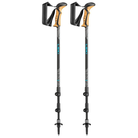 Trekkingstöcke Leki Khumbu Lite AS schwarz black-petrol-dark anthracite