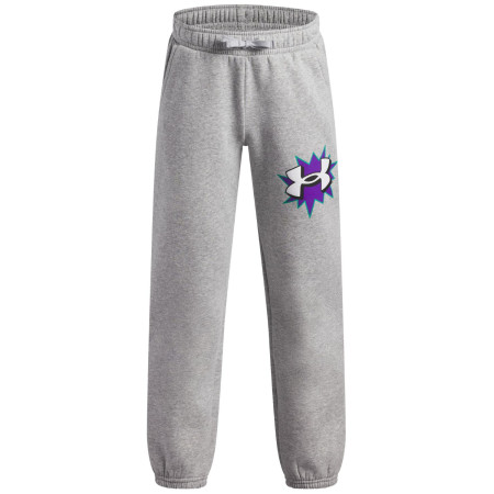 Kinderhose Under Armour UA B Rival FLC Graphics Jgr Mod Gray Light Heather grau/weiß Mod Gray Light Heather / / White