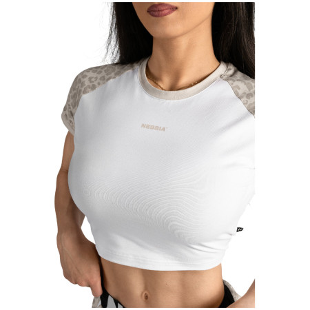 Damen-T-Shirt Nebbia Crop Top Leopard '97 Primal