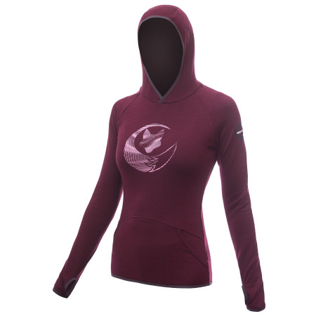 Damen-Sweatshirt Sensor Merino Upper Fox lila Port Red