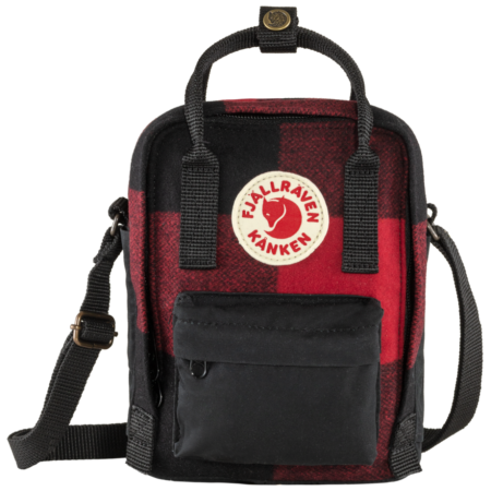 Tasche Fjällräven Kånken Re-Wool Sling schwarz Redblack