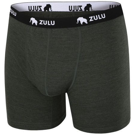 Herren-Boxershorts Zulu Merino 160 6in dunkelgrün dark green melange