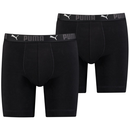 Herren-Boxershorts Puma Sport Cotton Long Boxers 2P schwarz Black