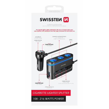 Auto-Adapter Swissten Car Charger Adapter 108W - 216W