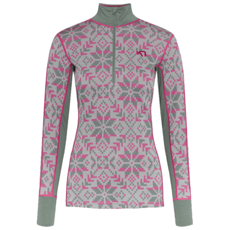 Damen Funktions-Sweatshirt Kari Traa Else Half Zip Baselayer beige/grün SAGE