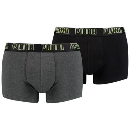 Herren-Boxershorts Puma Basic Trunk 2P 2021 grau fluo yellow / grey