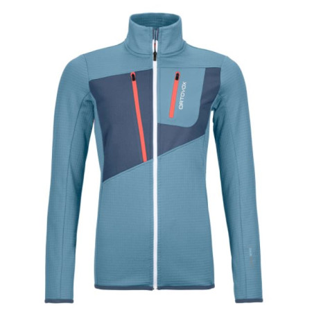 Damen-Sweatshirt Ortovox Fleece Grid Jacket W 2023 hellblau Lightblue