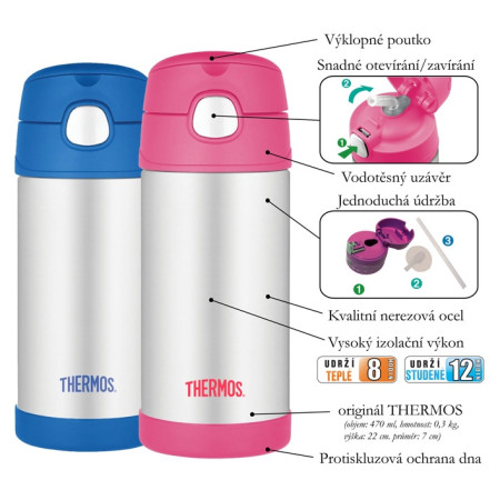 Kinder Thermoflasche Thermos Funtainer - Blumen