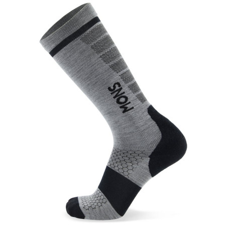 Ski-Socken Mons Royale Pro Lite Merino Snow Sock grau/schwarz Grey Marl