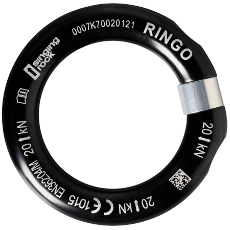 Aluminiumring Singing Rock Ringo schwarz