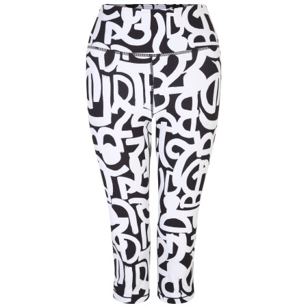 Damen 3/4 Leggings Dare 2b Influential 3/4 weiß/schwarz Blk&WhtGrafi