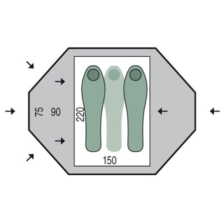 Wanderzelt Pinguin Tornado 2 Duralu