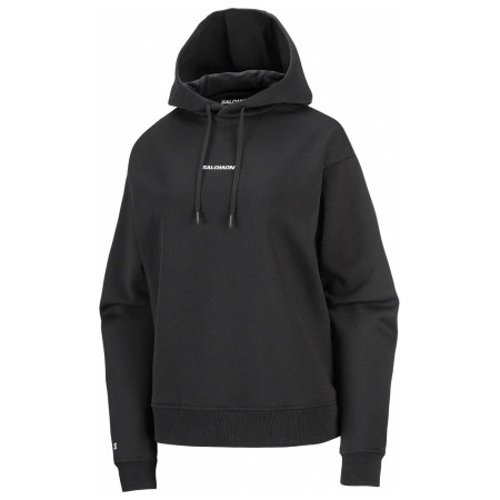 Damen-Sweatshirt Salomon Logo Hoodie W schwarz DEEP BLACK