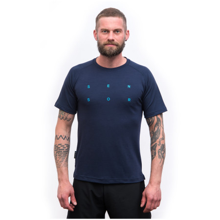Herren-Funktionsshirt Sensor Merino Blend Typo