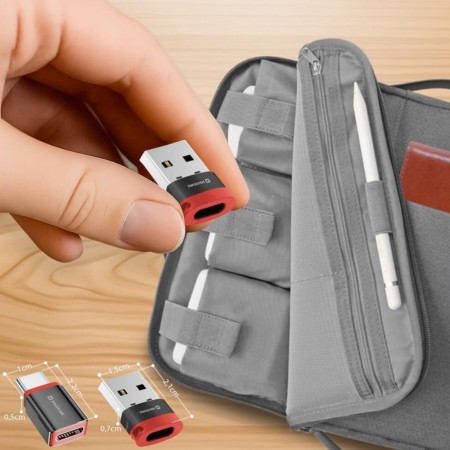 Adapter Swissten Dataguard With Data Blocking USB-A (Male) / USB-C (Female)