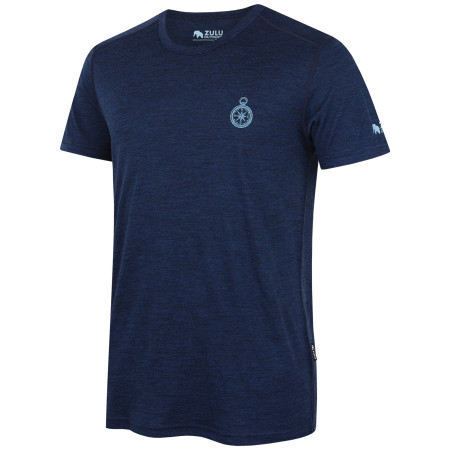Herren-T-Shirt Zulu Merino Quest 160 Short Comfy dunkelblau navy melange