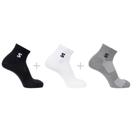 Socken Salomon Everyday Lite Quarter 3-Pack schwarz/grau Black / White / Frost Gray