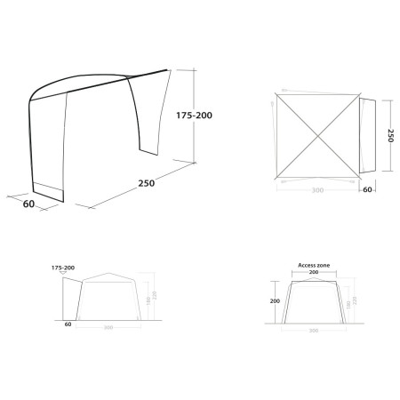 Zelterweiterung Outwell Fastlane 300 Vehicle Connector with door
