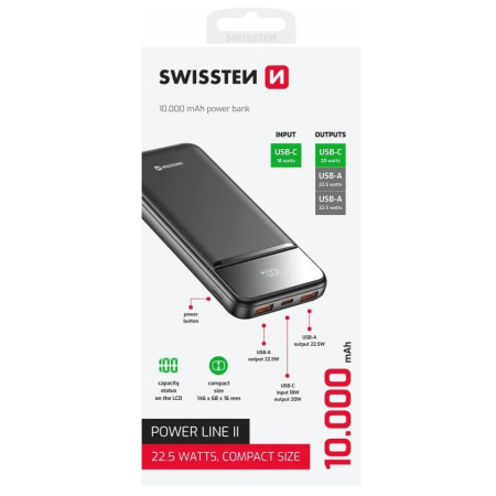 Powerbank Swissten Power Line II 10000 mAh