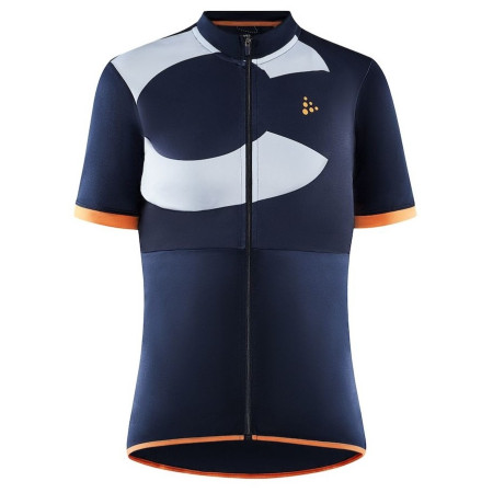 Damen-Radtrikot Craft Core Endur Logo blau/orange Blaze/Sulfur