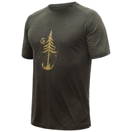 Herren-T-Shirt Sensor Merino Air Pt Earth dunkelgrün Olive Green