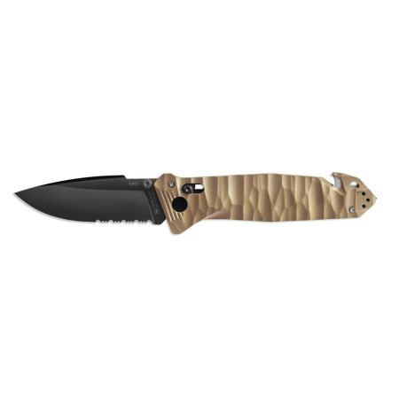 Klappmesser TB OUTDOOR Cac S200 French Army Knife Textured Pa6 Serrated braun