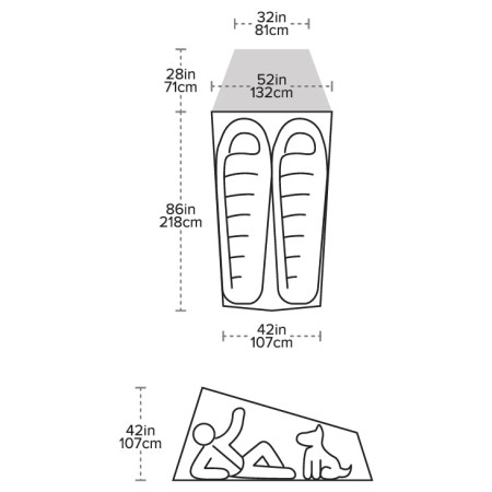 Ultraleichtes Zelt Big Agnes Fly Creek Hv UL2 Solution Dye