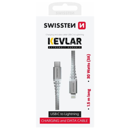 Kabel Swissten Kevlar USB C / Lightning 1,5 m