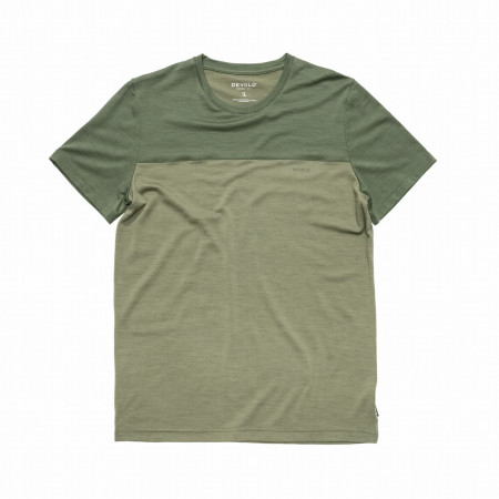 Herren-T-Shirt Devold Classic Linear Tee Man grün FOREST/LICHEN