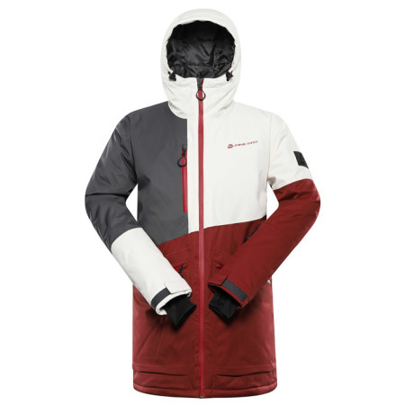 Herrenjacke Alpine Pro Uzer rot/weiß MERLOT