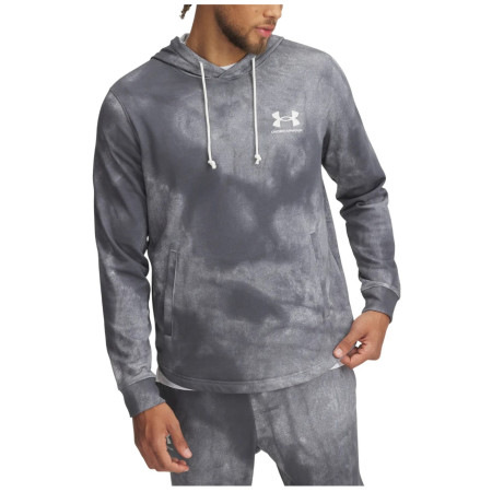 Herren-Sweatshirt Under Armour Rival Terry AOP Hood Q1 grau Castlerock / / Onyx White