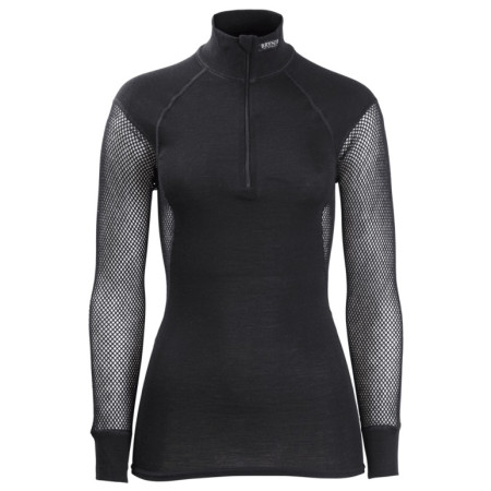 Damen-Rollkragenpullover Brynje of Norway Lady Wool Thermo Zip-polo schwarz