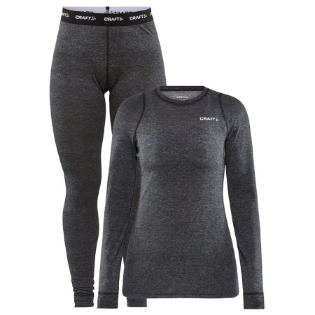 Damen Funktionsset Craft Core Wool Merino dunkelgrau Blackmelange