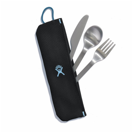 Besteckset Hydro Flask Flatware Set Stainless Pouch schwarz black