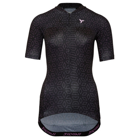 Damen-Radtrikot Silvini Catirina schwarz black-blush