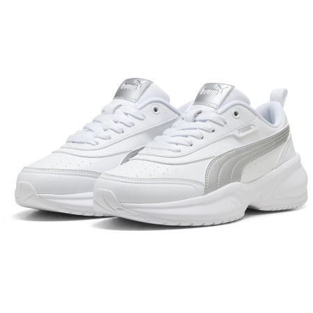 Damenschuhe Puma Cilia 2 Mode Metallic Glam weiß/silber PUMA White-PUMA Silver-Feather Gray
