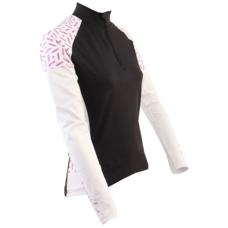 Damen-Radtrikot Axon Nippon Dlouhý D schwarz/weiß