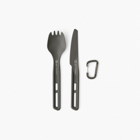 Besteckset Sea to Summit Frontier UL Cutlery Set 2 Piece grau Aluminium Hard Anodised Grey
