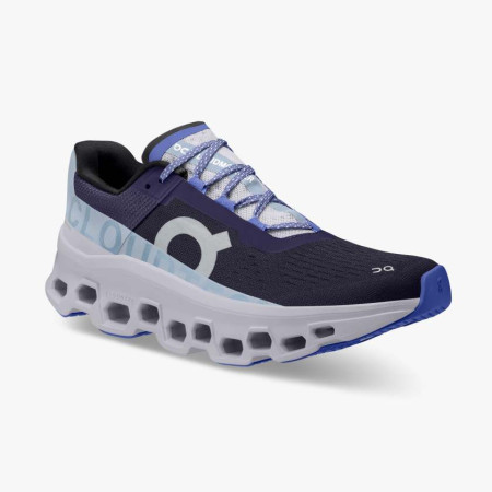 Damen Laufschuhe On Running Cloudmonster 2024 weiß/blau Acai/Lavender